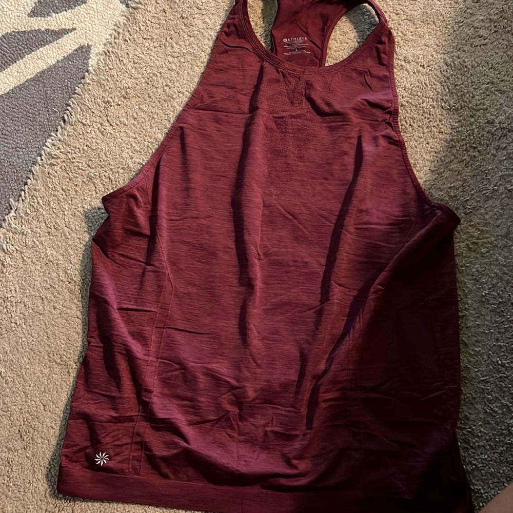 Athleta brand ladies racerback bundled with striped tank, both sz Lg